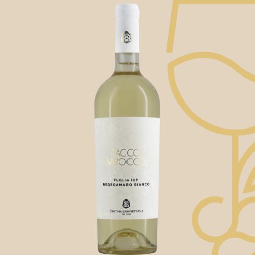 Fles Tacco Barocco Negroamaro Bianco van Cantina Sampietrana
